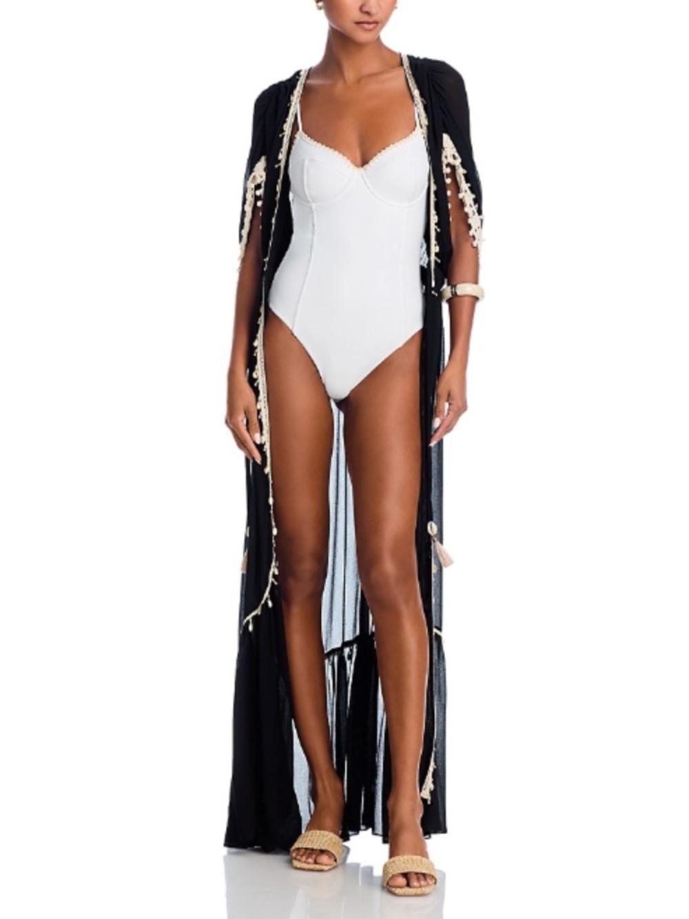 Ramy Brook Women's Nikolai Cover up Maxi Dress Swim Black Size XL 6449